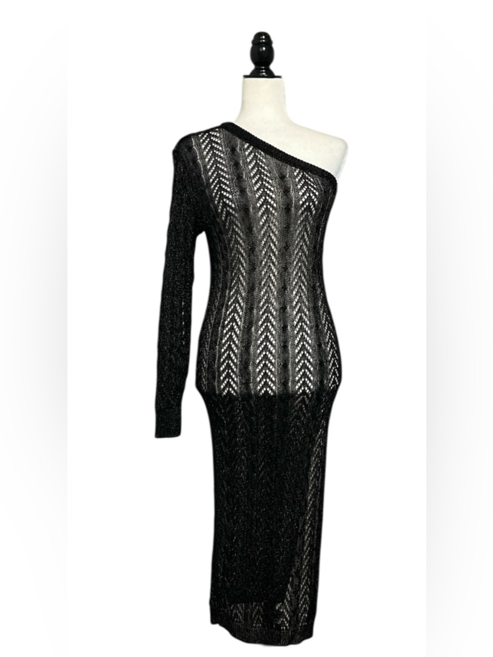MAEVE Anthropologie One Shoulder Long Sleeve Knit Dress with side Slit